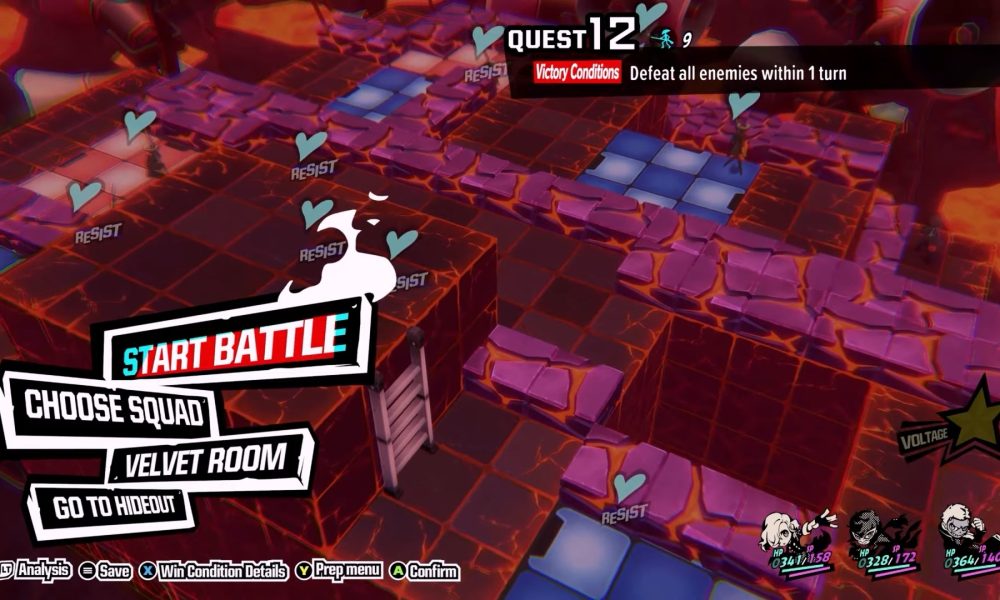 How to complete quest 12 in persona 5 tactica games fuze