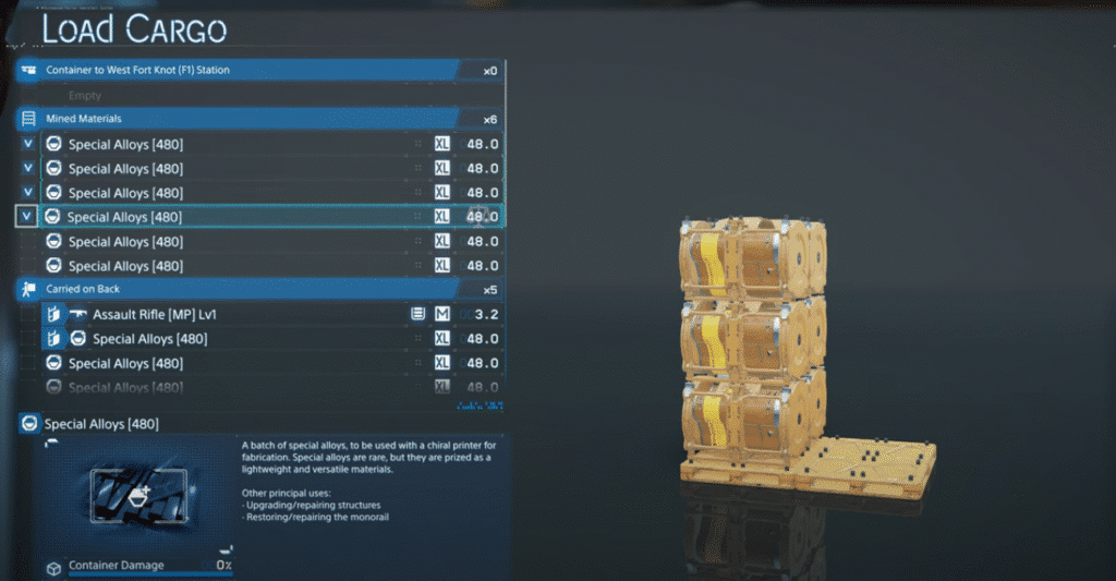 death stranding 2 load cargo menu